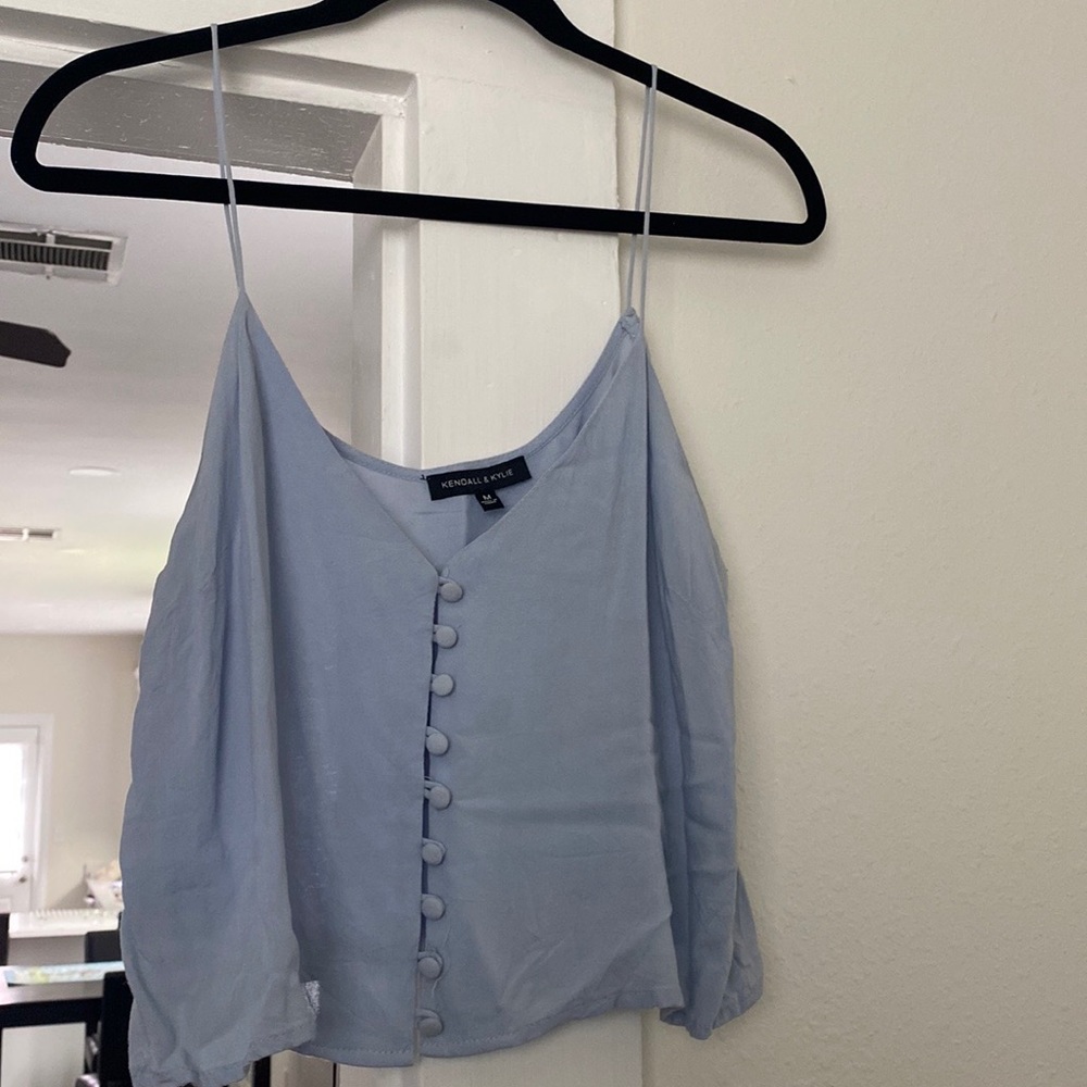 Kendall and Kylie light blue tank